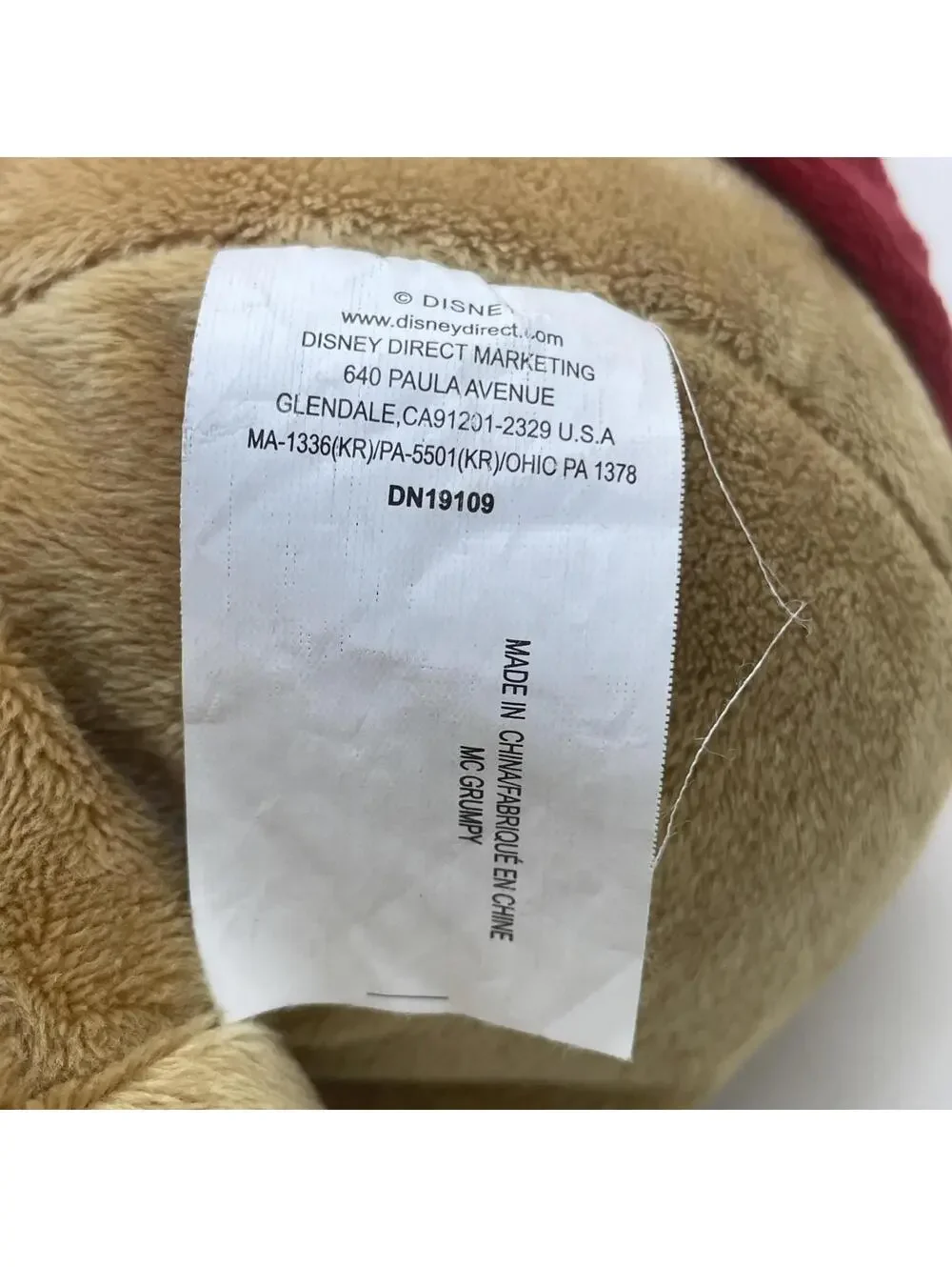 Disney Snow White & The Seven Dwarfs “GRUMPY” Plush